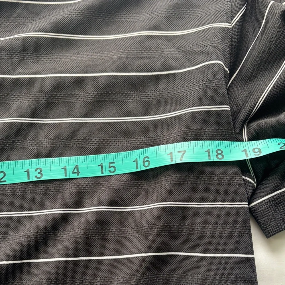 🖤 Nike Golf Black Polo Mens Large White Stripe Performance Collared 🖤 - Picture 10 of 12